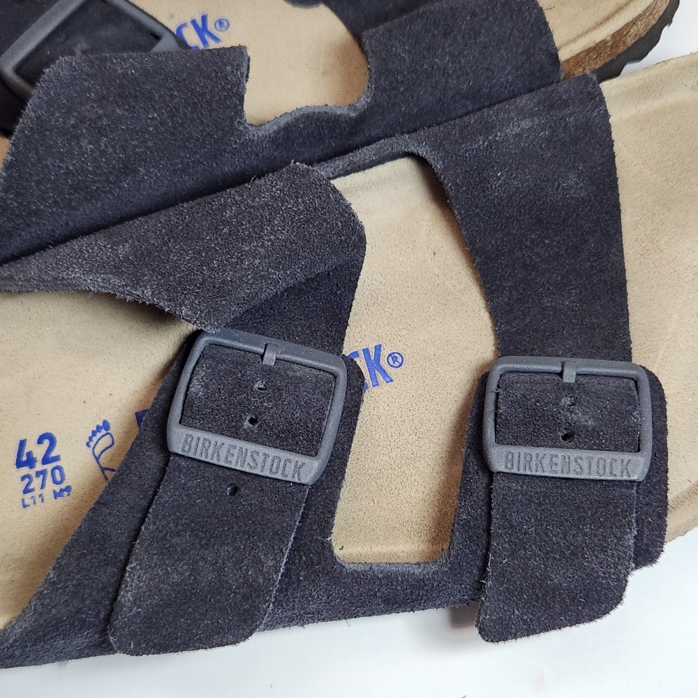 Birkenstock Arizona Soft Footbed Midnight Blue Suede Sandals 42 M9-9.5 W11-11.5 - Picture 6 of 8
